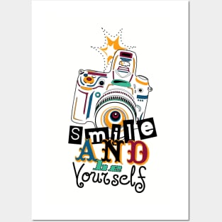 Smile and be Yourself - Colorful Camera Posters and Art